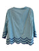 Boden Size 10 Blue Cotton Tie V Neck Long Sleeve Scallop Hem Top Blue / 10