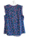 Boden Size Est L Blue Polyester Round Neck Floral Print Sleeveless Top Blue / Est L