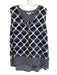Boden Size 10 Navy & white Viscose V Neck Sleeveless Abstract Top Navy & white / 10
