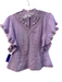 Farm Rio Size S Purple Cotton Eyelet Lace Keyhole Back Accordian Top Purple / S
