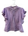 Farm Rio Size S Purple Cotton Eyelet Lace Keyhole Back Accordian Top Purple / S