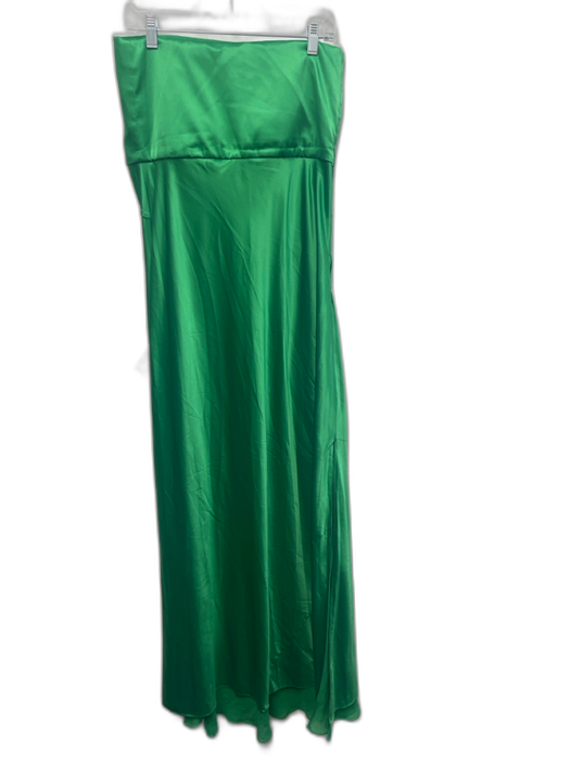 BHLDN Size M Green Polyester Strapless Boning column Gown Green / M