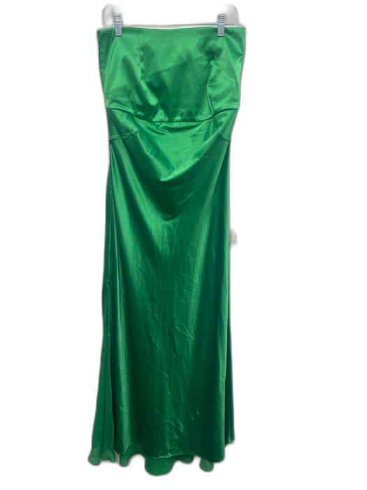 BHLDN Size M Green Polyester Strapless Boning column Gown Green / M