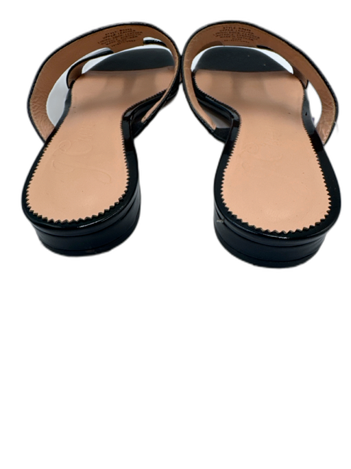 J. Crew Shoe Size 8 Black Patent Leather Cut Out Slide Sandals Black / 8