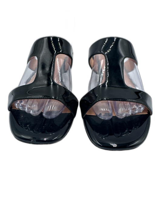 J. Crew Shoe Size 8 Black Patent Leather Cut Out Slide Sandals Black / 8