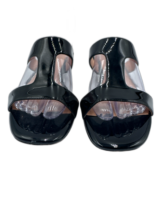 J. Crew Shoe Size 8 Black Patent Leather Cut Out Slide Sandals Black / 8