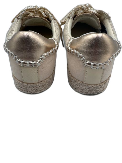 Dolce Vita Shoe Size 8 Beige & Gold Leather & Textile Beaded Low Top Sneakers Beige & Gold / 8