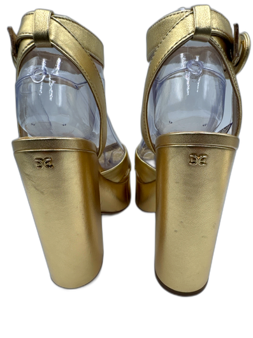 Sam Edelman Shoe Size 8 Gold Leather Upper Ankle Strap Criss Cross Sandals Gold / 8
