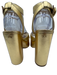 Sam Edelman Shoe Size 8 Gold Leather Upper Ankle Strap Criss Cross Sandals Gold / 8