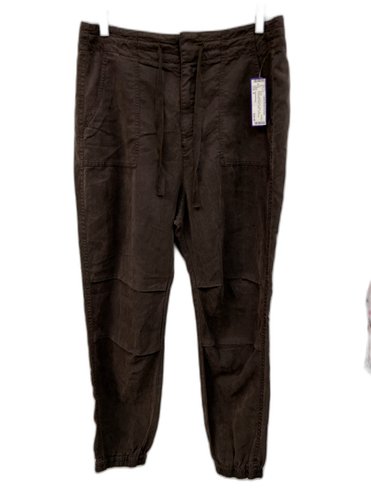 Anthropologie Size 8 Brown Lyocell blend Wide Leg Drawstring Waist Jogger Pants Brown / 8