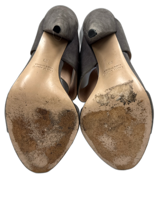 Miu Miu Shoe Size 39 Gray Suede High Heel 2 strap Sandals Gray / 39