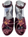 Steve Madden Shoe Size 8 Purple & Yellow textile upper Velvet Floral Sandals Purple & Yellow / 8