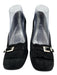 Stuart Weitzman Shoe Size 9 Black Leather Upper Suede Buckle Detail Loafer Pumps Black / 9