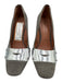Sigerson Morrison Shoe Size 8 Grey Leather Silver Accents Block Heel Suede Pumps Grey / 8