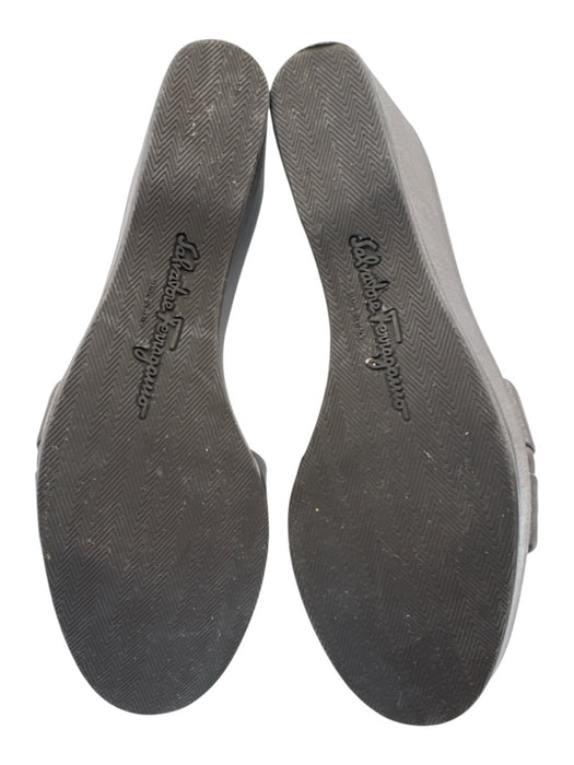 Salvatore Ferragamo Shoe Size 8 Dark Brown Leather Upper open toe Logo Sandals Dark Brown / 8