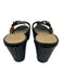 Salvatore Ferragamo Shoe Size 7.5 Black & Silver Pig Leather open toe Sandals Black & Silver / 7.5