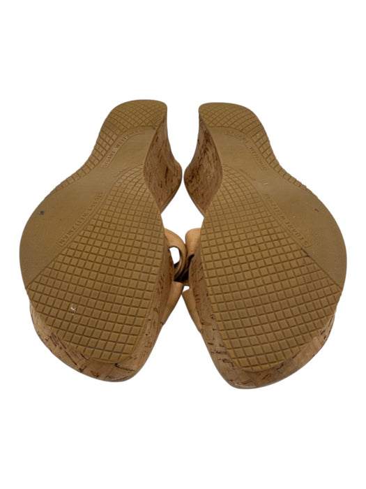 Stuart Weitzman Shoe Size 6.5 Beige Leather Upper Cork Sole Knot Wedge Sandals Beige / 6.5
