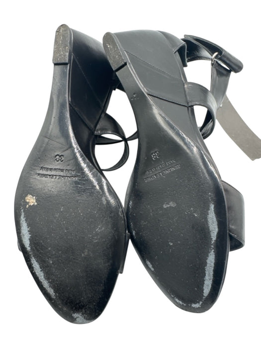 Pierre Hardy Shoe Size 38 Black Leather Upper Velcro Strap Criss Cross Sandals Black / 38