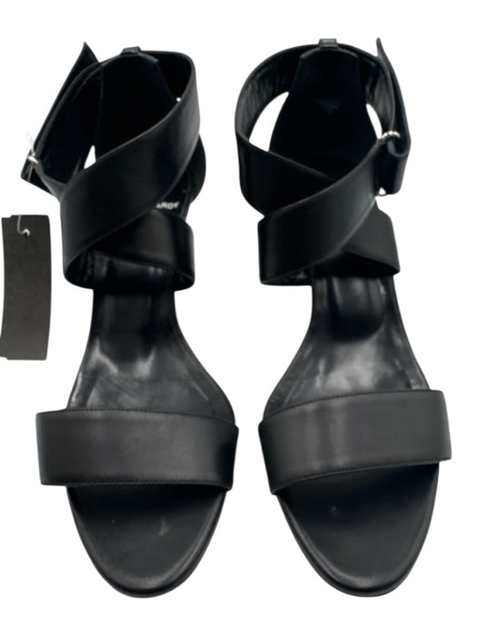 Pierre Hardy Shoe Size 38 Black Leather Upper Velcro Strap Criss Cross Sandals Black / 38