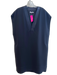 Vince Size L Black Polyester Cap Sleeve solid color V Neck Lined Dress Black / L