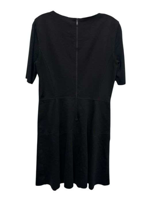 Elie Tahari Size 12 Black Viscose & Nylon Short Sleeve Fabric Block Dress Black / 12
