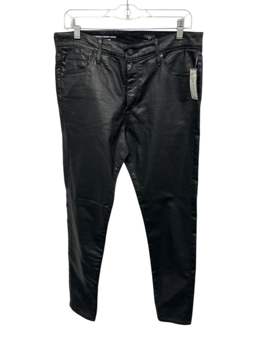 AG Adriano Goldschmied Size 32 Black Cotton & Modal Coated Zip Fly Jeans Black / 32