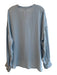 Vince Size XL Light Blue Silk Long Sleeve solid color V Neck Semi Sheer Top Light Blue / XL