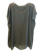 Eileen Fisher Size M Black Silk Boat Neck Semi Sheer Cap Sleeve Top Black / M