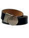 Mont Blanc Black Leather Solid Men's Belt Black