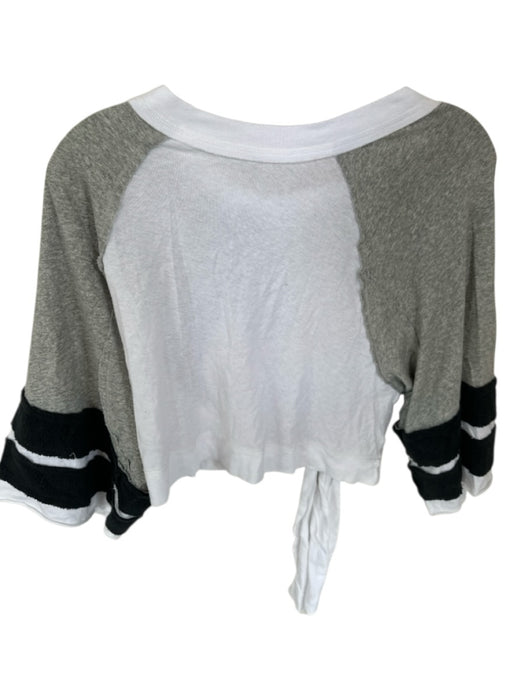 We The Free Size S White& grey& black Cotton Cropped Tie Back Open Back Top White& grey& black / S