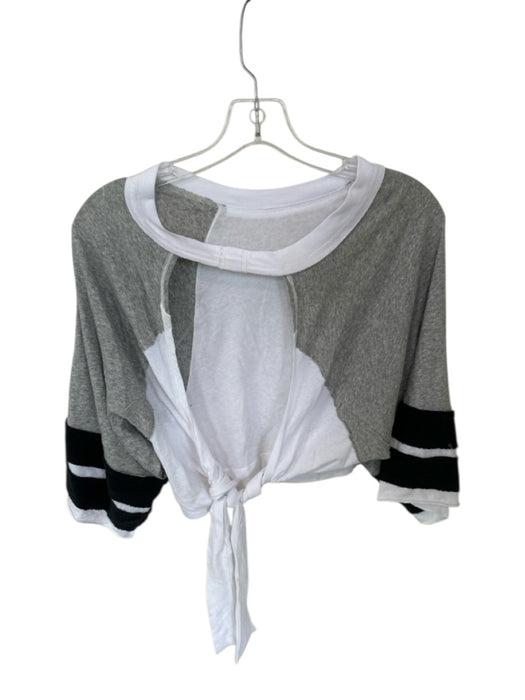 We The Free Size S White& grey& black Cotton Cropped Tie Back Open Back Top White& grey& black / S