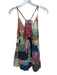 Paani Size S Multi Patchwork Floral design Spaghetti Strap V Neck Dress Multi / S