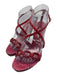 Dolce & Gabbana Shoe Size 38.5 Red & Black Leather Upper Snake Print Sandals Red & Black / 38.5