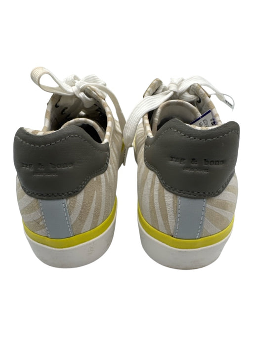 Rag & Bone Shoe Size 39 Beige, White & Yellow Leather Upper Round Toe Sneakers Beige, White & Yellow / 39