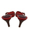 Coach Shoe Size 8 Mixed Reds Leather Upper Buckle Detail Suede Mule Sandals Mixed Reds / 8