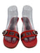 Coach Shoe Size 8 Mixed Reds Leather Upper Buckle Detail Suede Mule Sandals Mixed Reds / 8