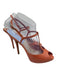 Dior Shoe Size 39 Peach Pink Leather Upper Lizard Embossed T Strap Sandals Peach Pink / 39