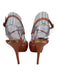 Dior Shoe Size 39 Peach Pink Leather Upper Lizard Embossed T Strap Sandals Peach Pink / 39