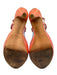 Dior Shoe Size 39 Peach Pink Leather Upper Lizard Embossed T Strap Sandals Peach Pink / 39