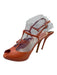 Dior Shoe Size 39 Peach Pink Leather Upper Lizard Embossed T Strap Sandals Peach Pink / 39