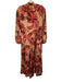 Farm Rio Size XS Pink, Red, Brown Viscose Long Sleeve Floral Ruffles Dress Pink, Red, Brown / XS