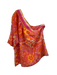 Trina Turk Size S Orange & Purple Cotton & Linen One Shoulder Gathered Top Orange & Purple / S