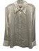 Rails Size Medium White Rayon Blend Long Sleeve Button Front Satin Collar Top White / Medium
