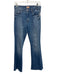 Mother Size 28 Medium Wash Cotton Denim High Rise Whiskering Flare Raw Hem Jeans Medium Wash / 28