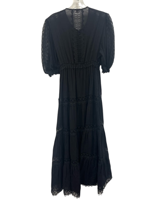 Charo Ruiz Ibiza Dress Large Black Short Sleeve Lace Black / Large