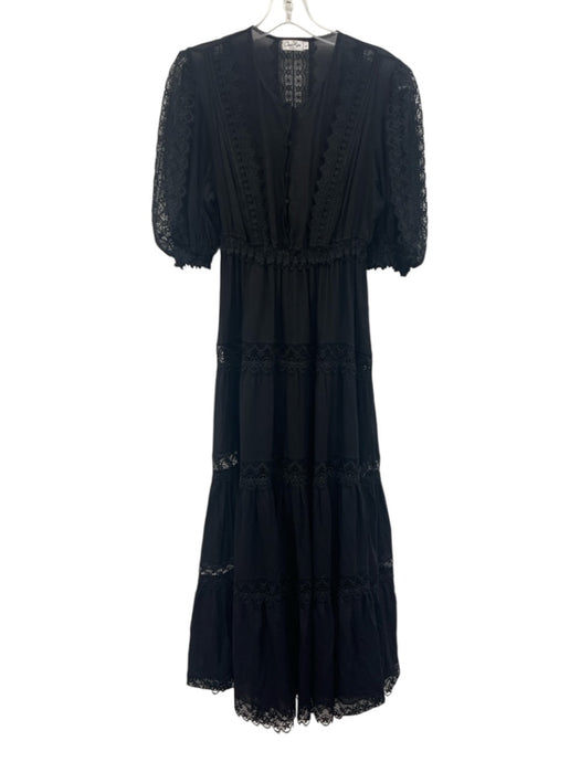 Charo Ruiz Ibiza Dress Large Black Short Sleeve Lace Black / Large