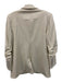 Veronica Beard Size 8 Cream White Faux Leather Ruched Button Detail Jacket Cream White / 8