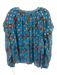 Derek Lam 10 Crosby Size 8 Blue, Red & Gold Viscose Blend Metallic Thread Top Blue, Red & Gold / 8