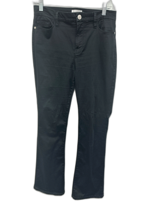 Frame Size 29 Black Cotton Blend Stretch Boot Cut Button & Zip Fly Flare Pants Black / 29