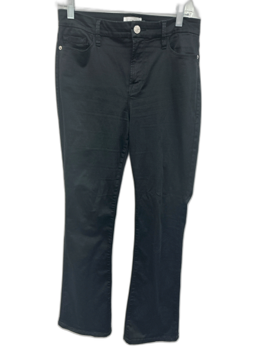 Frame Size 29 Black Cotton Blend Stretch Boot Cut Button & Zip Fly Flare Pants Black / 29